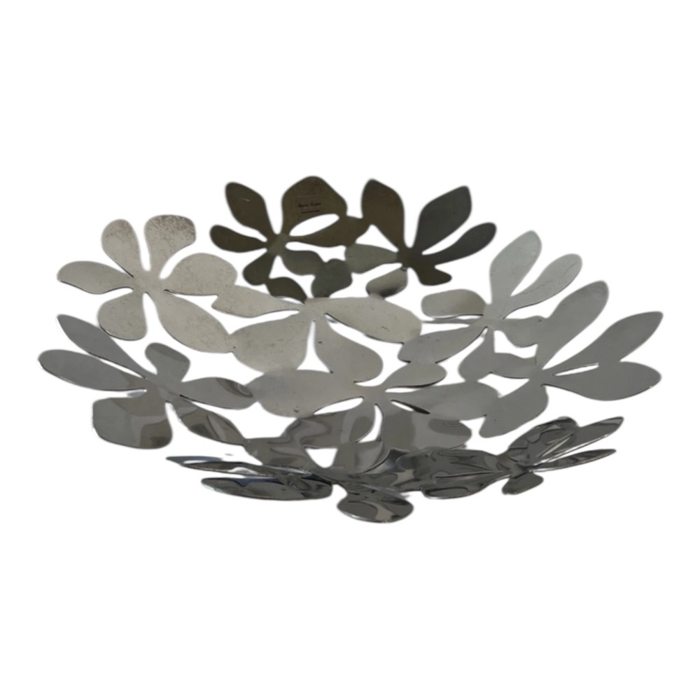 IKEA Vintage Monika Mulder Stockholm Stainless Steel Floral Leaf Centerpiece